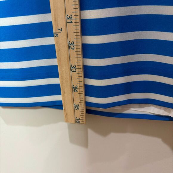 J Crew Daybreak Blue White Striped Dress 4 Sleeveless Nautical Coastal Preppy - Picture 3 of 7